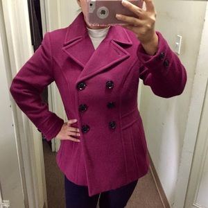 St. John’s Bay Raspberry Wool Cashmere Peacoat